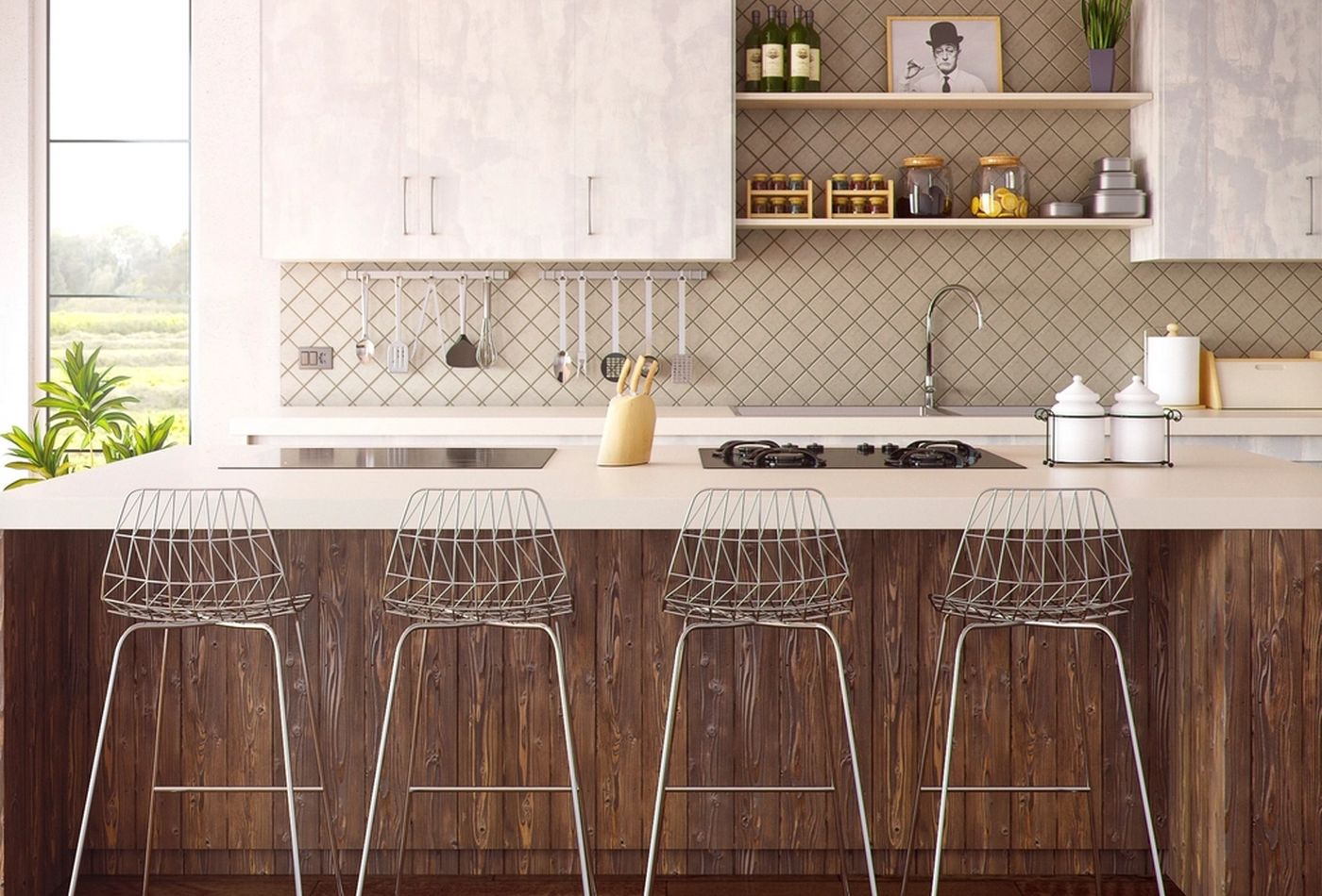 Kitchen with island